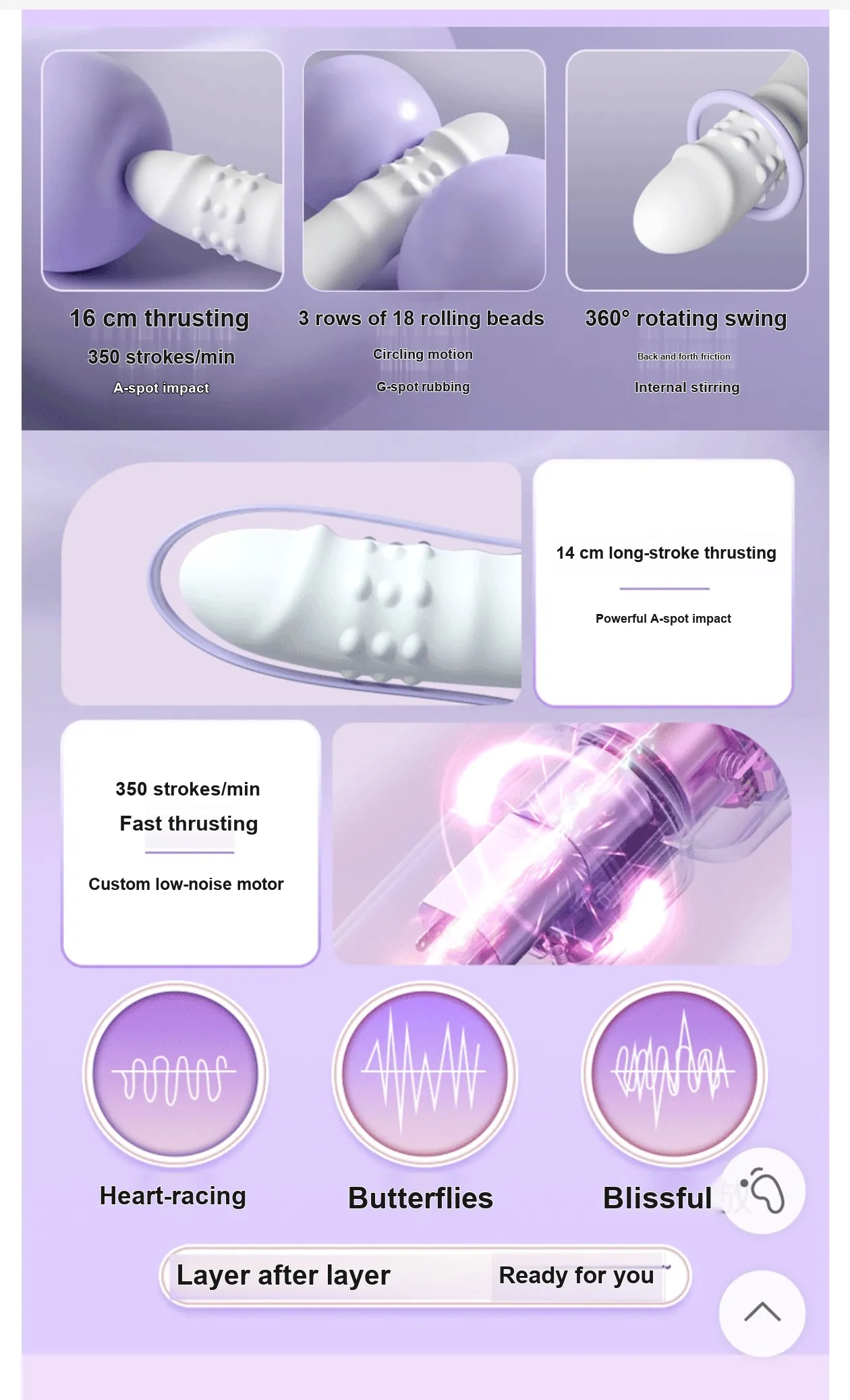 3-in-1 Suction Thrusting Rabbit Vibrator (VIP08) - Female Sex Toys available in the UAE view 2