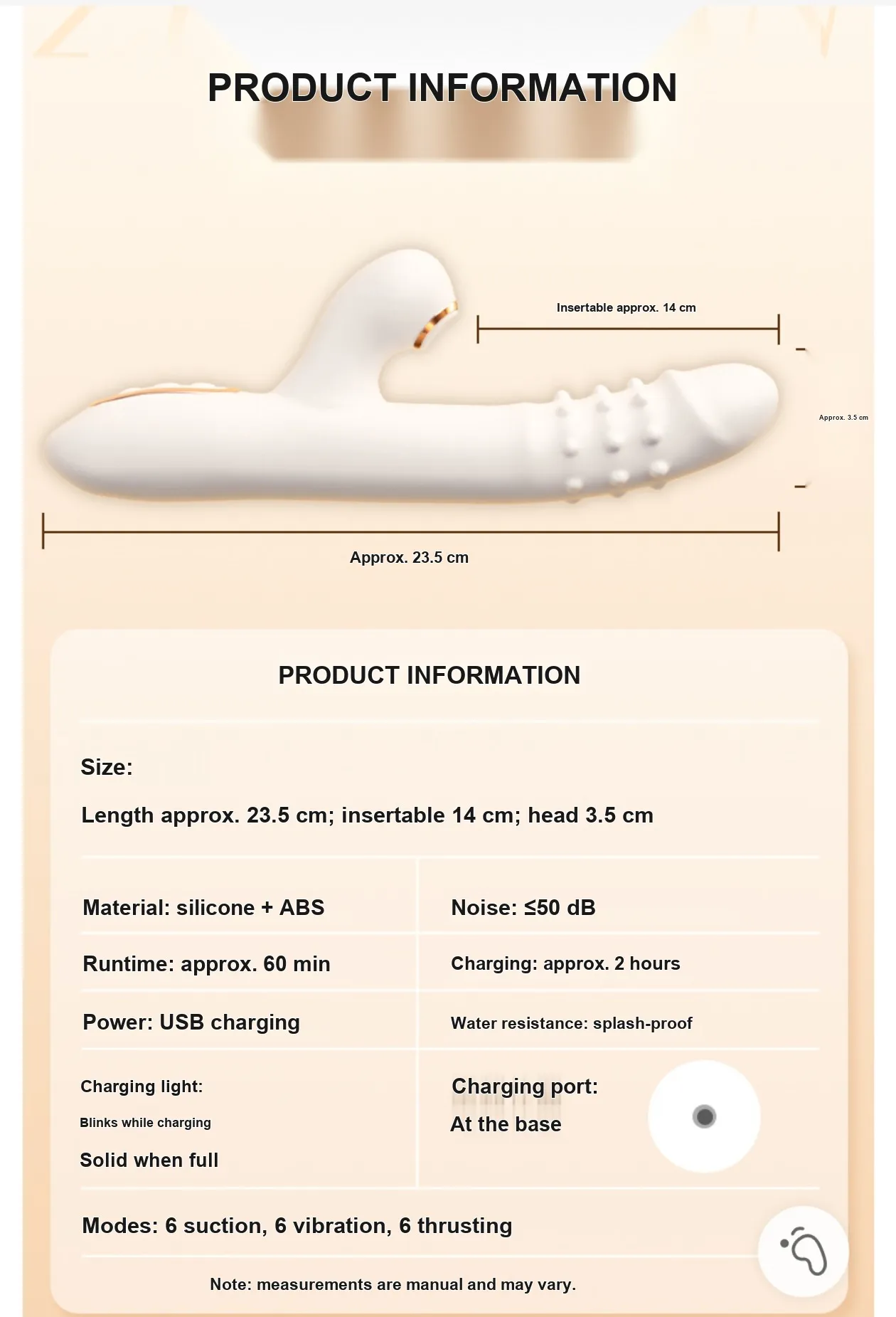 3-in-1 Suction Thrusting Rabbit Vibrator (VIP08) - Female Sex Toys available in the UAE view 3