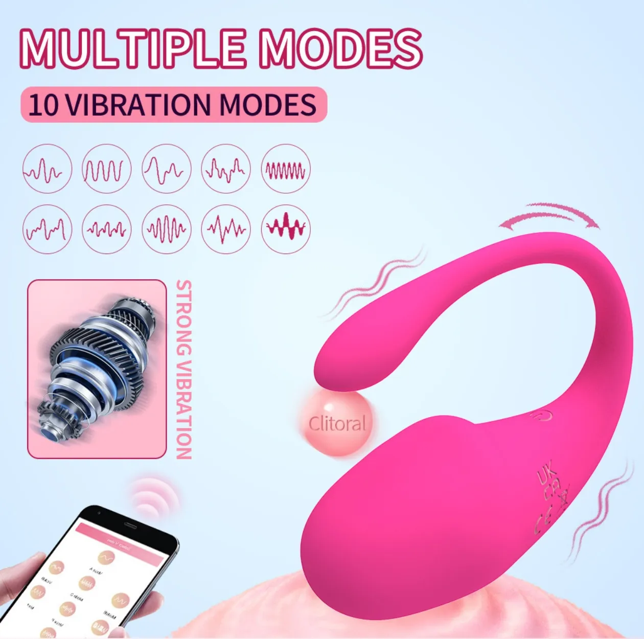 App Controlled Wearable Vibrator (VIP10) - Female Sex Toys available in the UAE view 3
