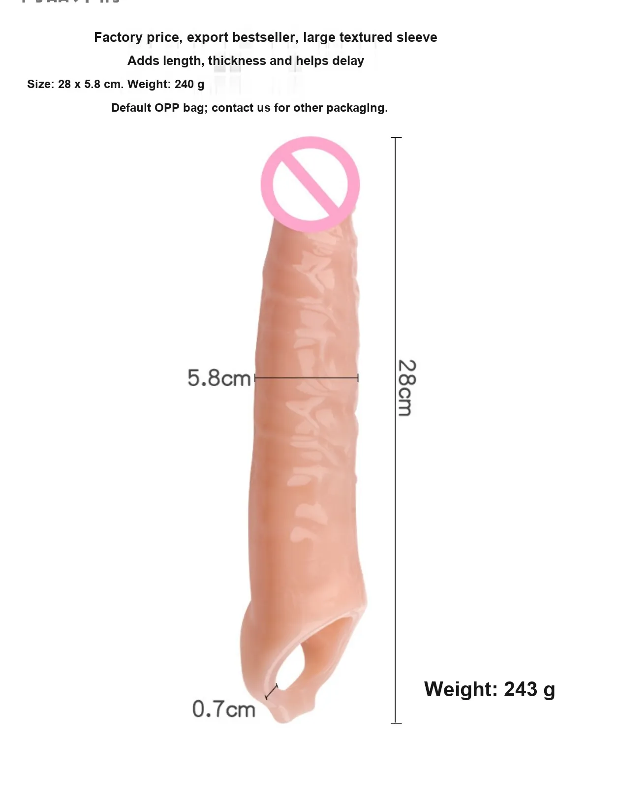 Clear Penis Sleeve Extender (VIP25) - Male Sex Toys available in the UAE