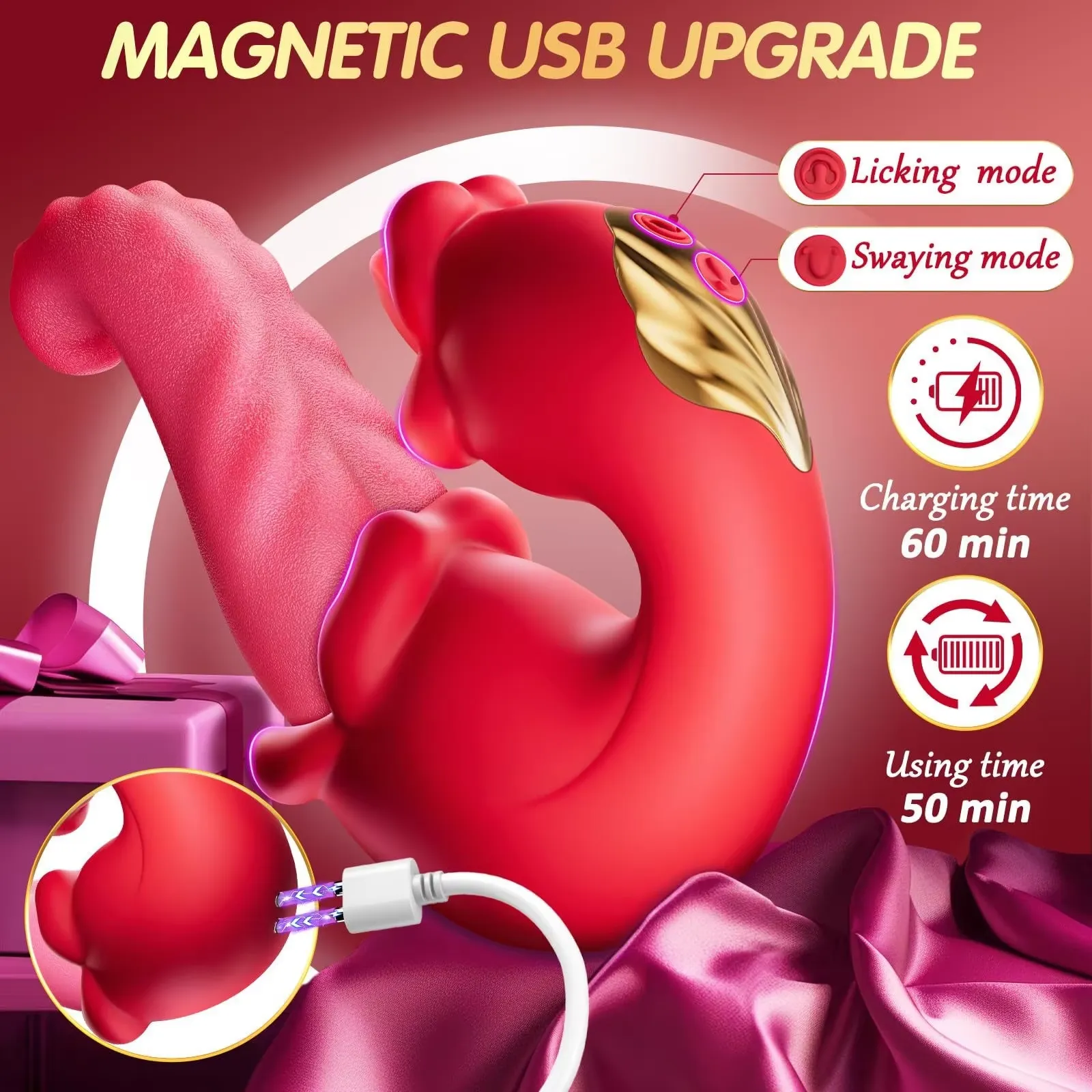 Double Tongue Licking Vibrator (027) - Female Sex Toys available in the UAE view 11