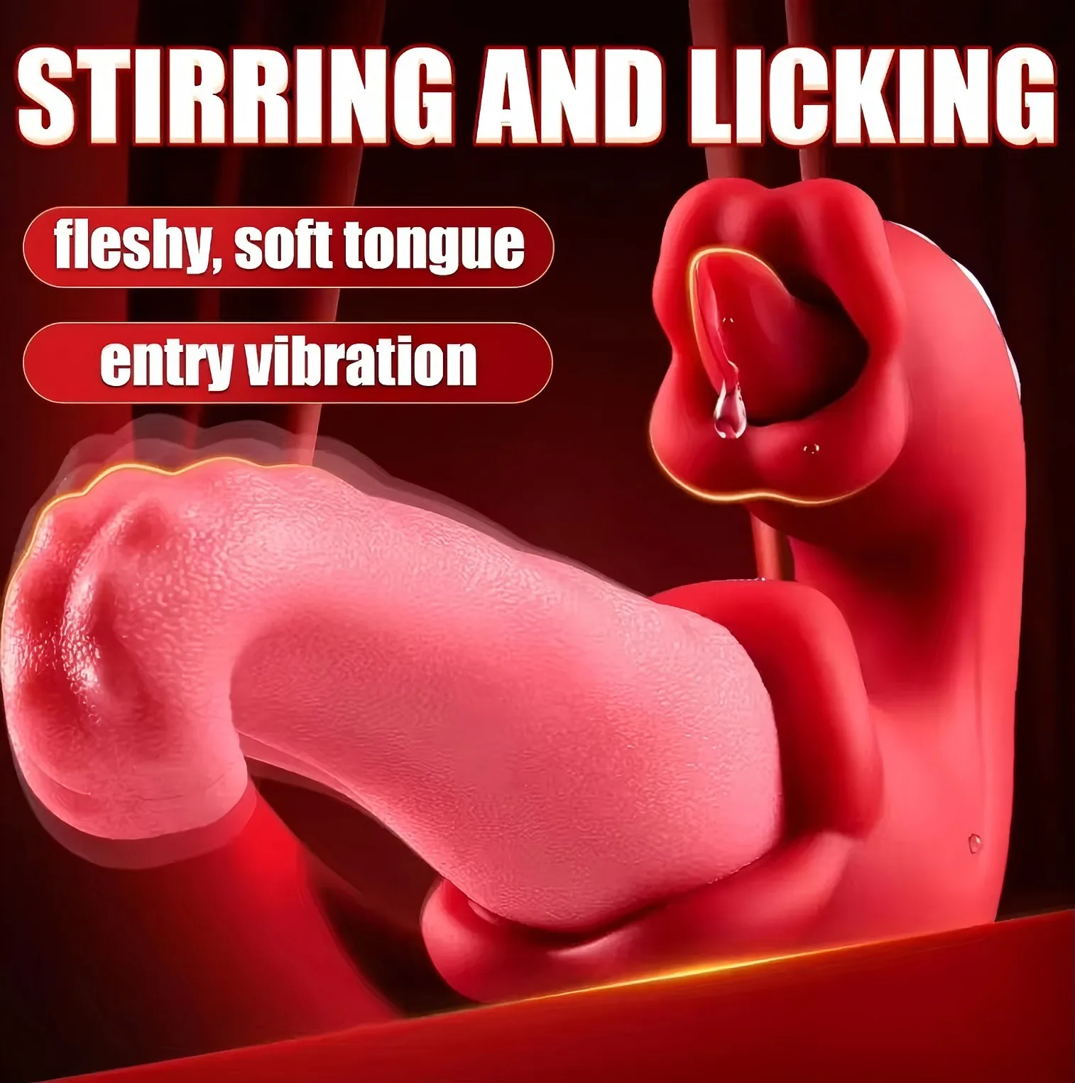 Double Tongue Licking Vibrator (027) - Female Sex Toys available in the UAE view 4