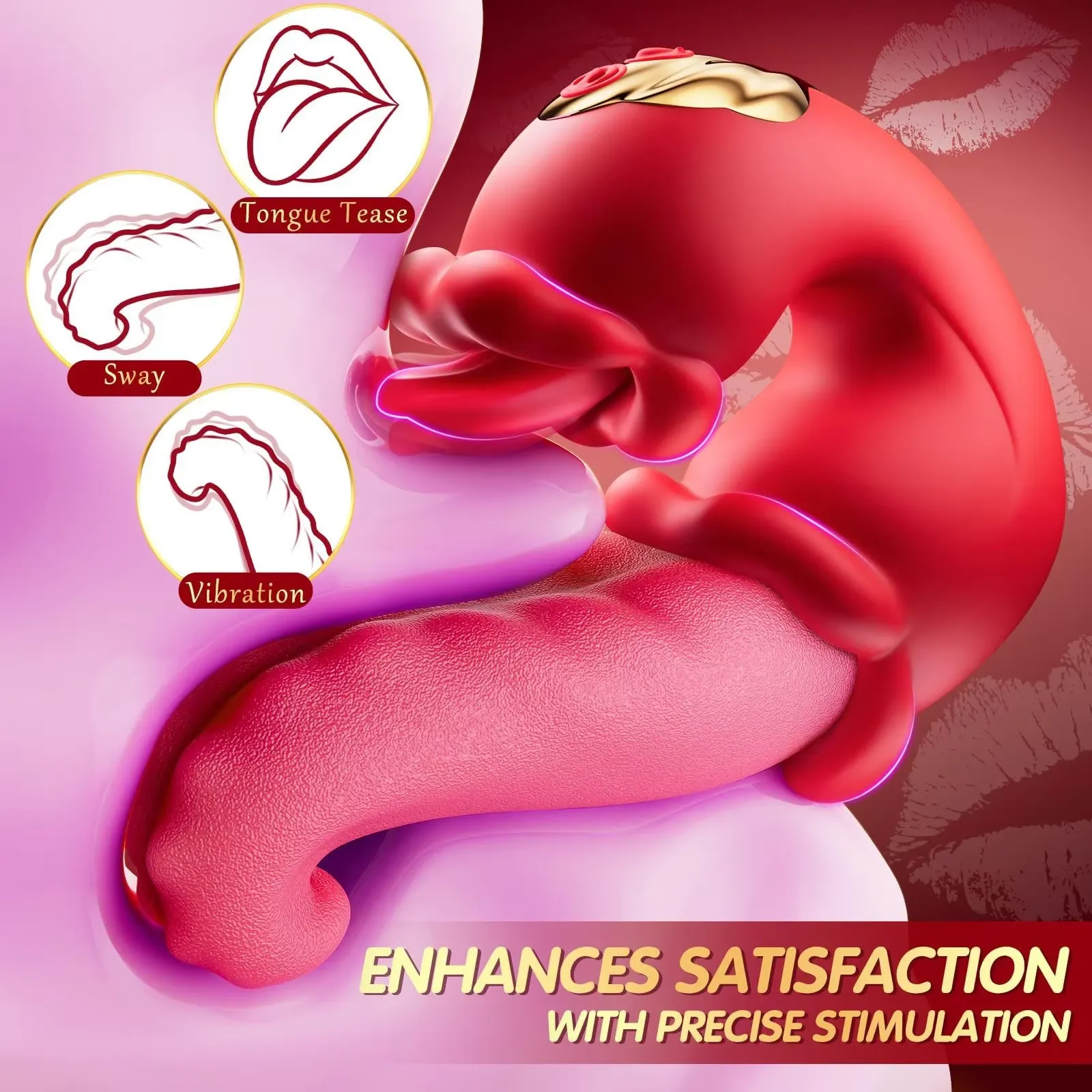 Double Tongue Licking Vibrator (027) - Female Sex Toys available in the UAE view 5