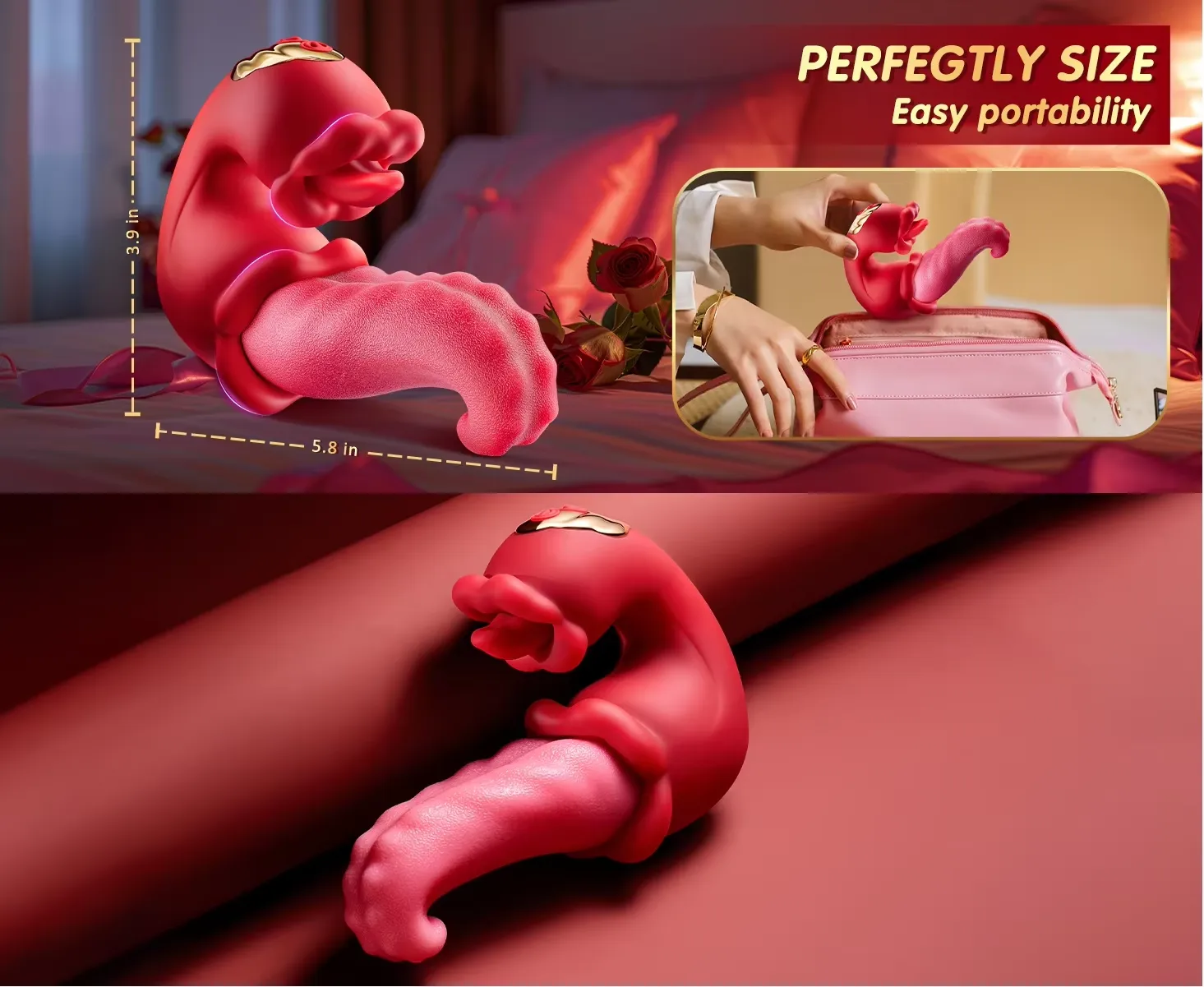 Double Tongue Licking Vibrator (027) - Female Sex Toys available in the UAE view 10