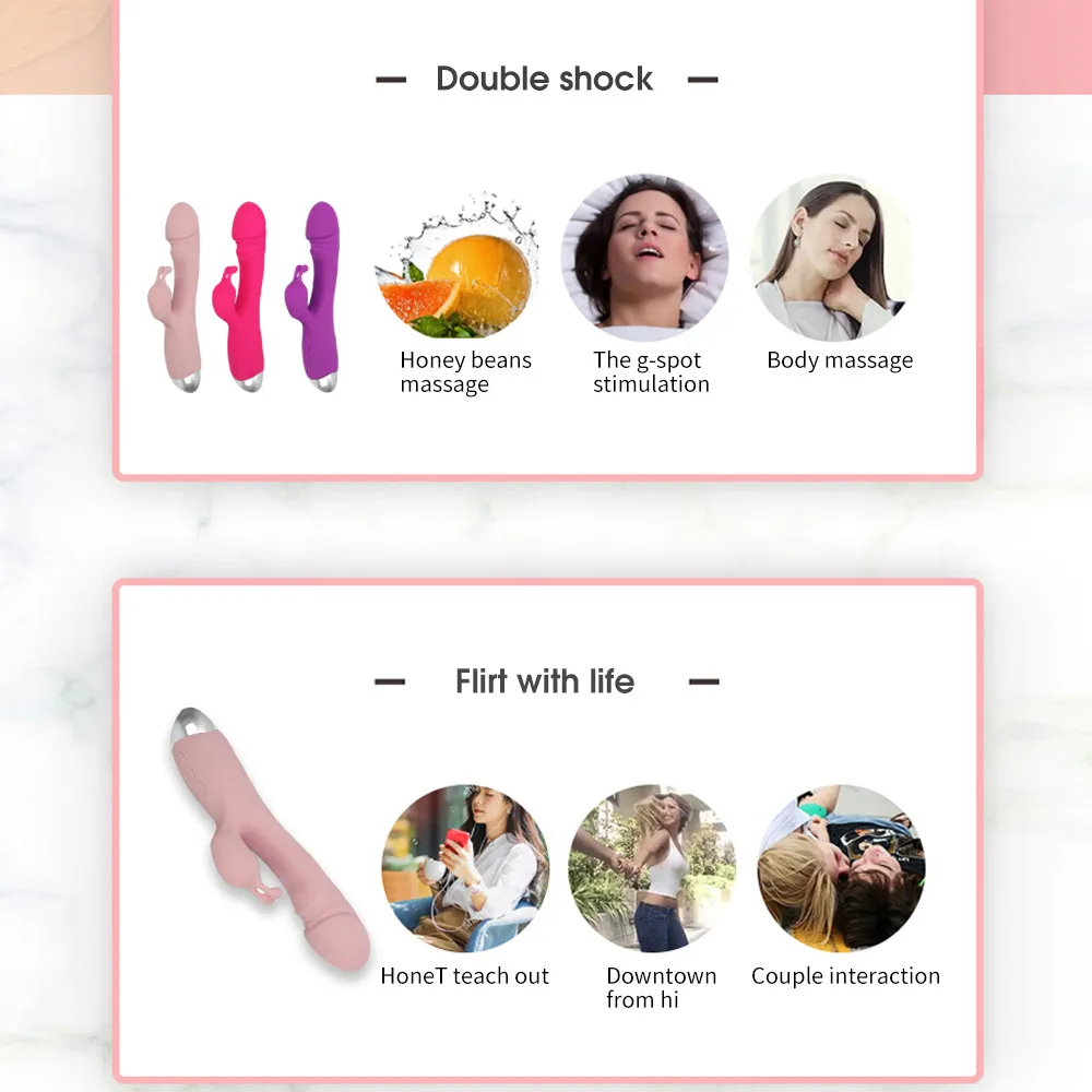 Dual Stimulation Rabbit Vibrator (YB10) - Female Sex Toys available in the UAE view 4