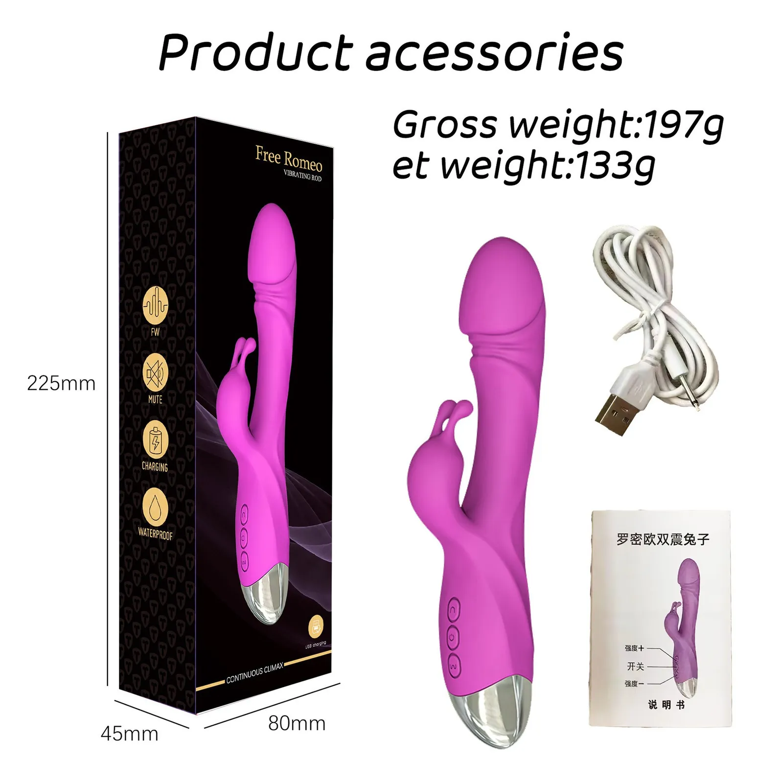 Dual Stimulation Rabbit Vibrator (YB10) - Female Sex Toys available in the UAE view 7