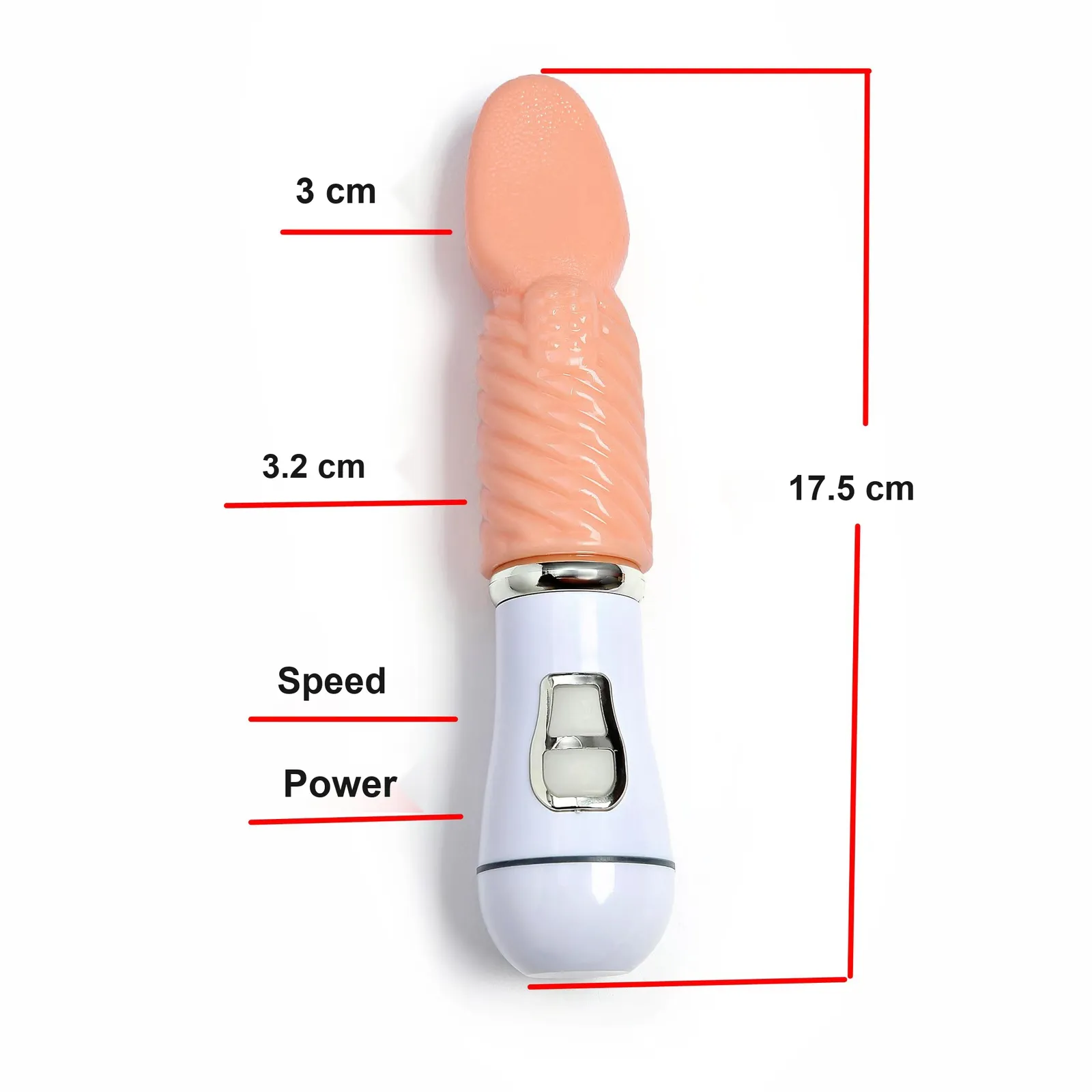 Multi-Speed Textured Vibrator 17.5 cm VIP06 - adult toy for sale in the UAE