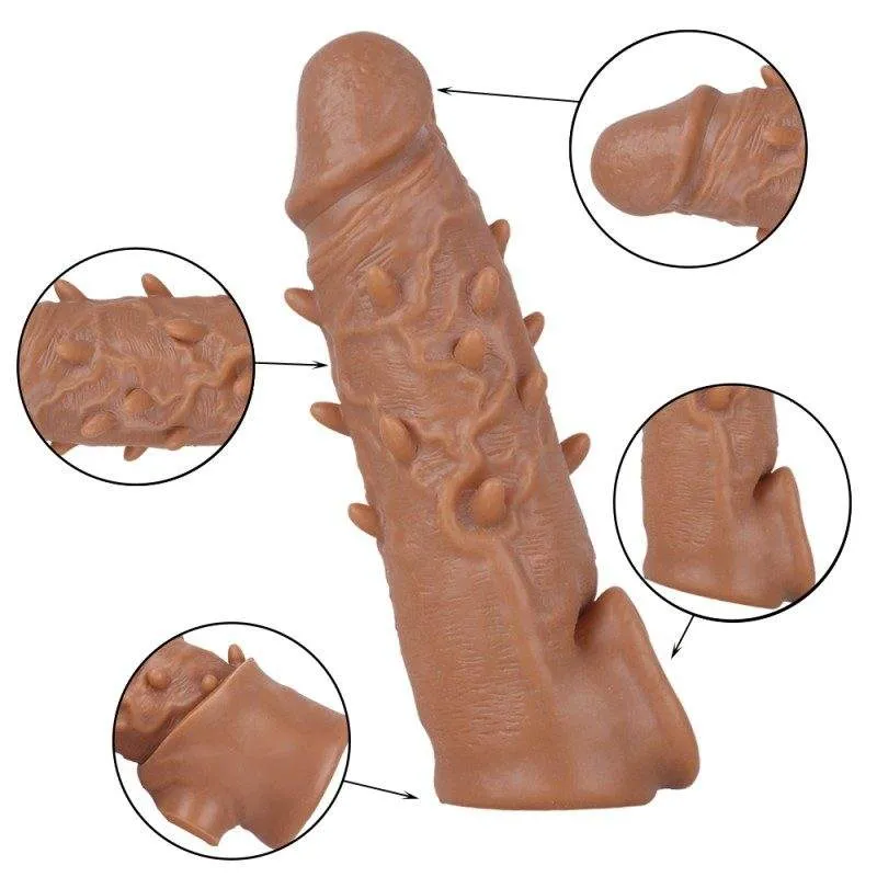 Realistic Spiked Penis Sleeve (KY26) - Male Sex Toys available in the UAE view 13