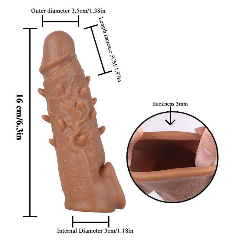 Realistic Spiked Penis Sleeve (KY26) - Male Sex Toys available in the UAE view 7
