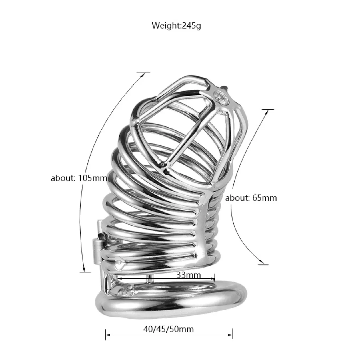 Stainless Steel Chastity Cage (VIP37) - Male Sex Toys available in the UAE view 2