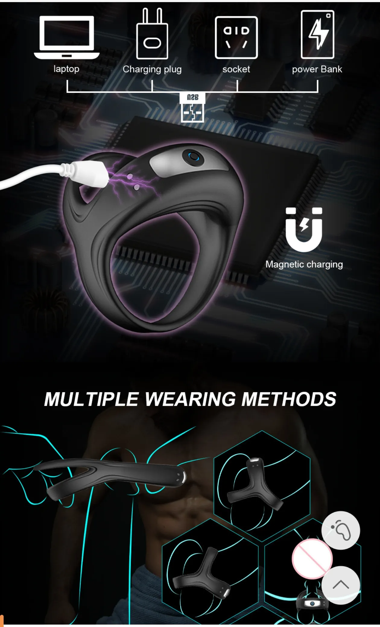 Vibrating Cock Ring (VIP17) - Male Sex Toys available in the UAE view 2